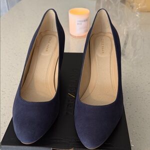 Cole Haan Women's Dark Blue Suede Heels